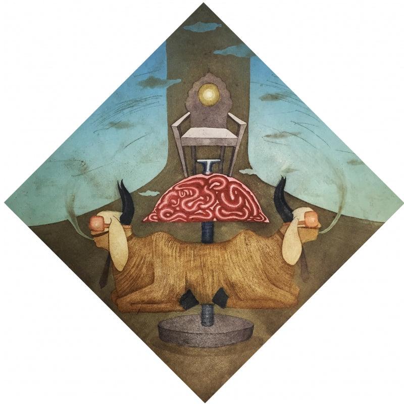 contemporary printmaking titled 'Untitled 1', 24x24 inches, by artist Prashant Kuwar on Paper