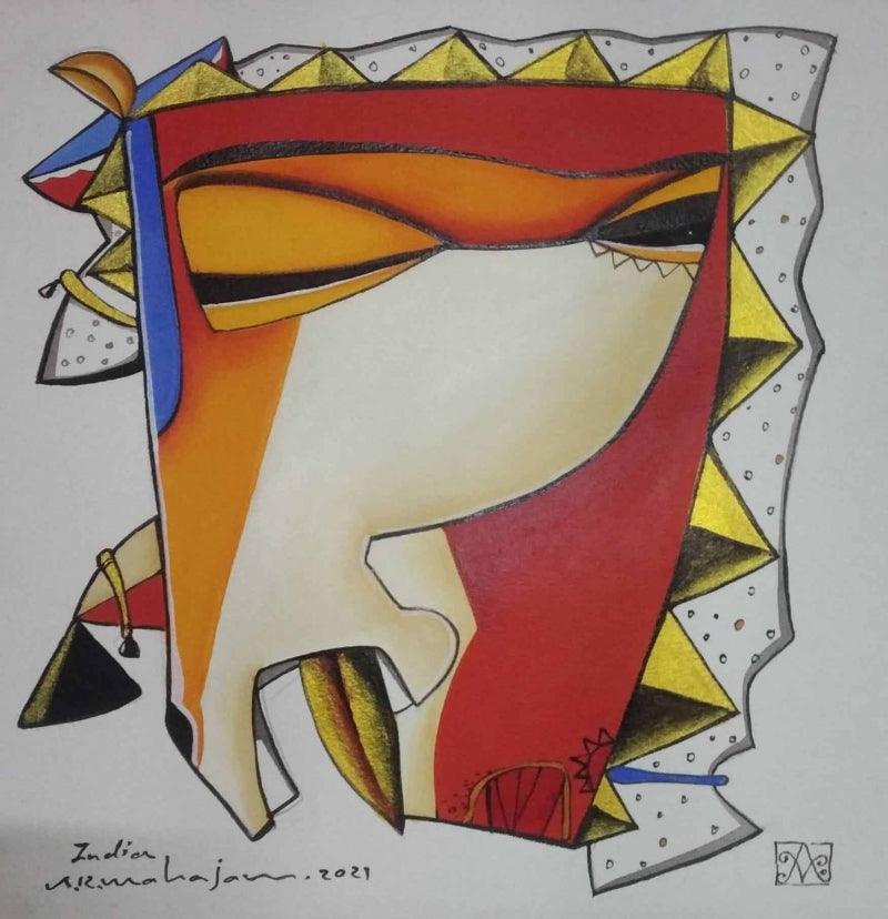 Animals acrylic painting titled 'Untitled 1', 12x12 inches, by artist Arvind R. Mahajan on Canvas