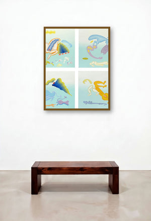 Untitled 1 (Metamorphosis) by artist Fayyaz Khan displayed in a Elegant Hotel Lobby