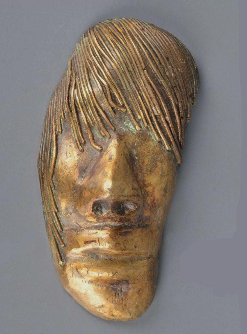 Figurative sculpture titled 'Untitled 1', 7x4x2 inches, by artist Kishor Sharma on Bronze