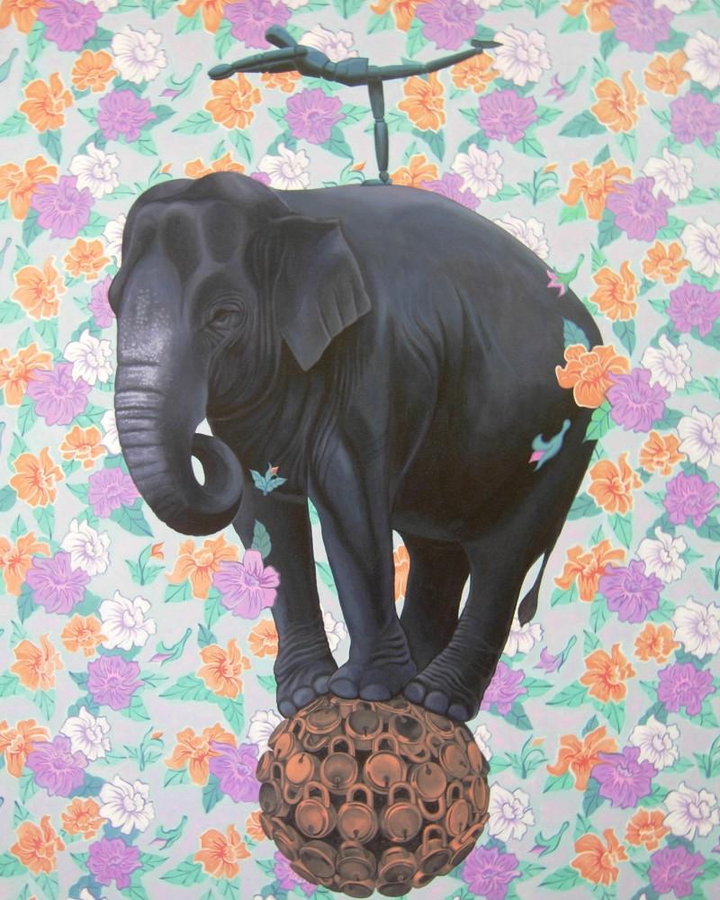 contemporary acrylic painting titled 'Untitled 1', 48x36 inches, by artist Kushal Kumar on Canvas