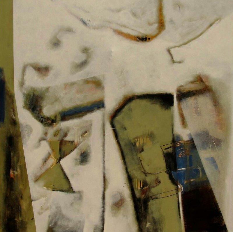 Abstract acrylic painting titled 'Untitled 1', 48x48 inches, by artist Somanth  Adamane on Canvas