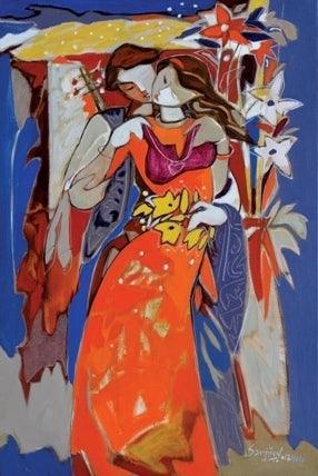 Figurative acrylic painting titled 'Untitled 10', 36x24 inches, by artist Sanjiv Sankpal on Canvas