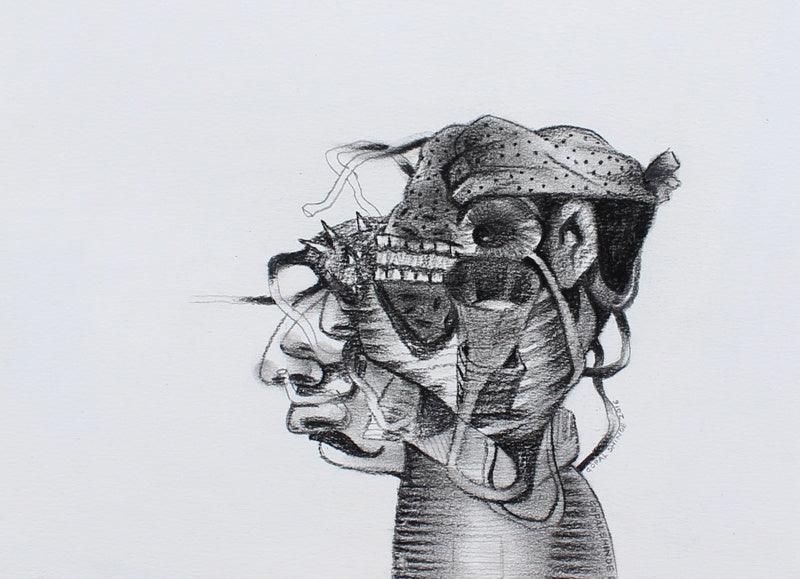 Figurative pencil drawing titled 'Untitled 10', 6x12 inches, by artist Gopal Shinde on Paper