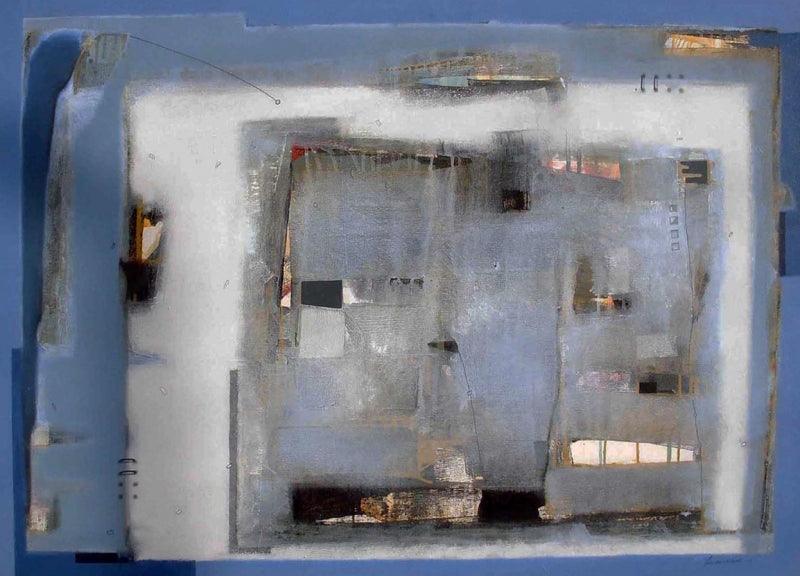 Abstract acrylic painting titled 'Untitled 10', 36x48 inches, by artist Sachin Pakhale on Canvas