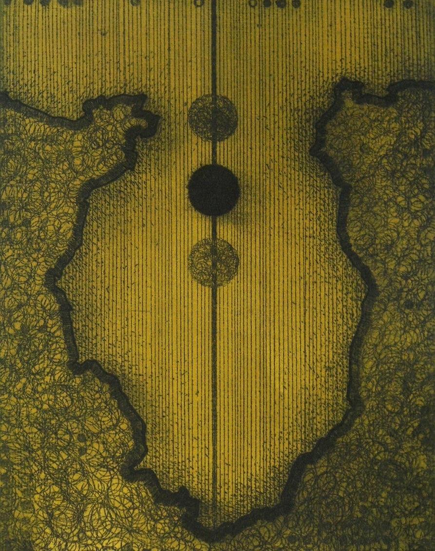 Abstract printmaking titled 'Untitled 10', 10x8 inches, by artist Anamika Kuchan on Paper