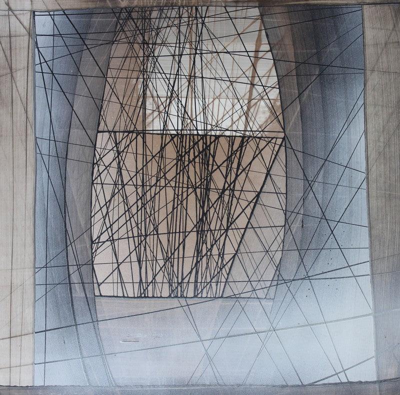 Abstract ink drawing titled 'Untitled 10', 12x12 inches, by artist Amit Thorat on Paper