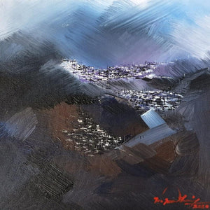 Landscape acrylic painting titled 'Untitled 10', 12x12 inches, by artist Solomon Rajendiran on Canvas