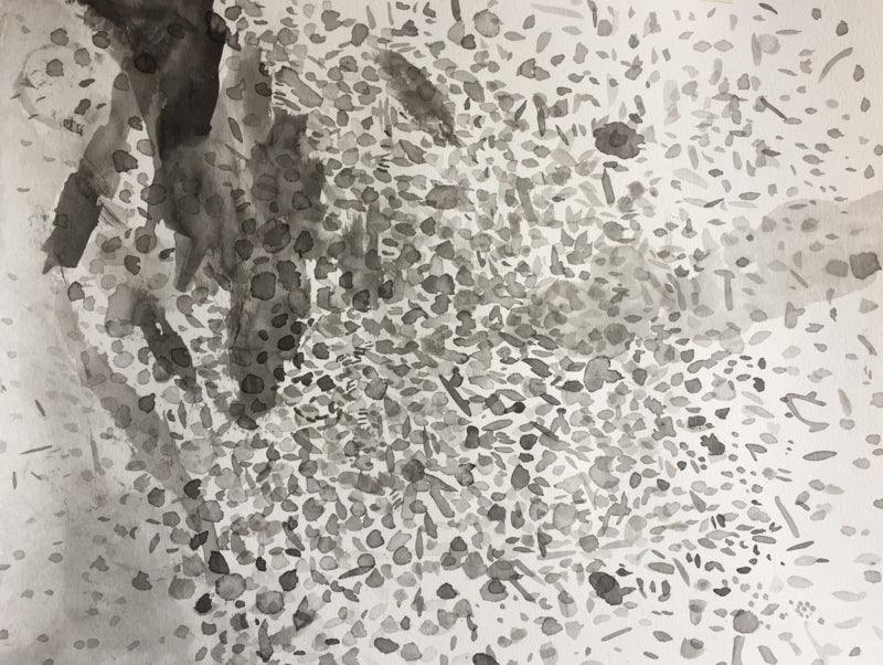 Abstract watercolor painting titled 'Untitled 10', 27x35 inches, by artist Bhanu Prakash on Paper