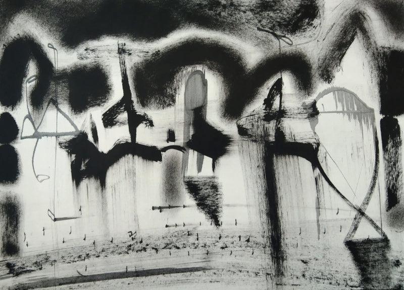 Abstract ink drawing titled 'Untitled 10', 9x12 inches, by artist Hemant Dhane on Paper