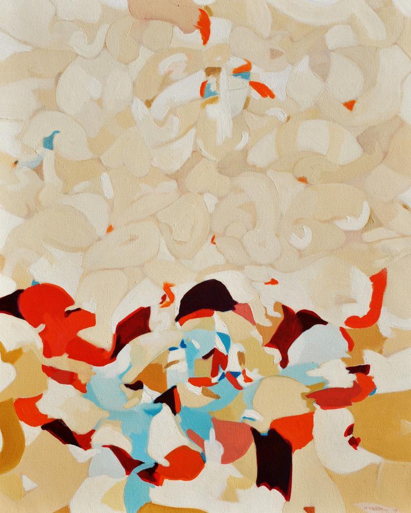 Abstract oil painting titled 'Untitled 10', 30x24 inches, by artist Yogesh Murkute on Canvas