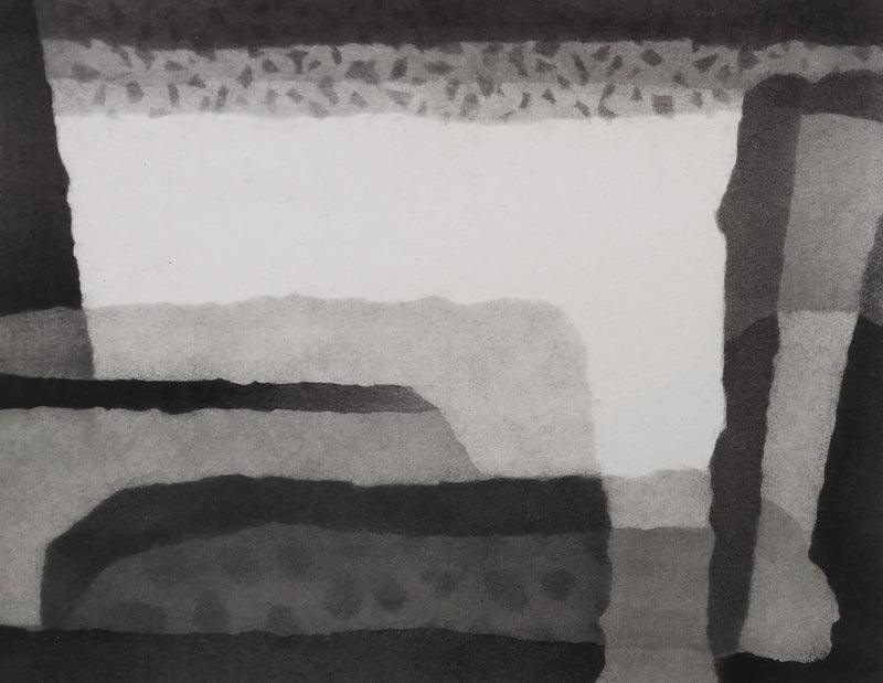 Abstract charcoal drawing titled 'Untitled 10', 11x14 inches, by artist Munish Sharma on Paper