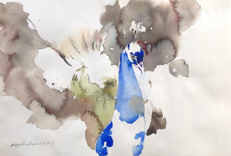 Animals watercolor painting titled 'Untitled 10', 14x21 inches, by artist Dilip Dudhane on Paper