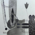 Abstract charcoal drawing titled 'Untitled 101', 8x12 inches, by artist Narendra Jatav on Paper