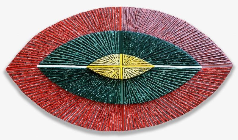 Abstract acrylic painting titled 'Untitled 103', 19x34 inches, by artist Sandesh Khule on Canvas