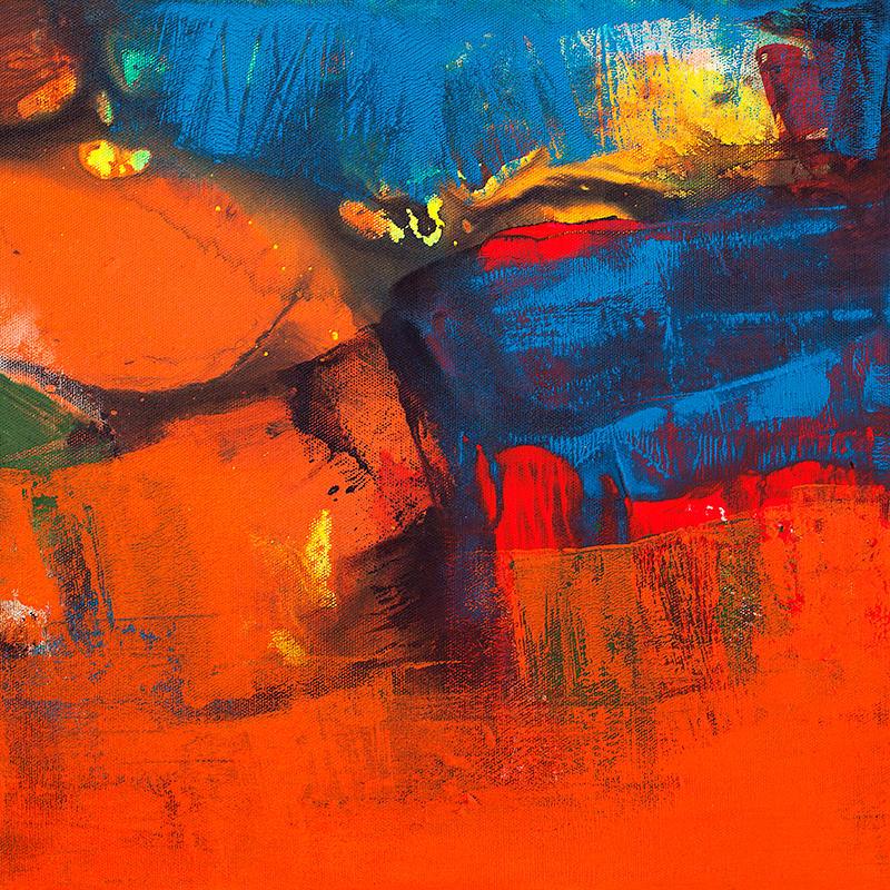 Abstract acrylic painting titled 'Untitled 108', 12x12 inches, by artist Siddhesh Rane on Canvas