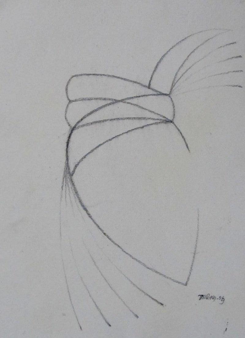 Abstract mixed media drawing titled 'Untitled 108', 13x18 inches, by artist Asif Shaikh on paper