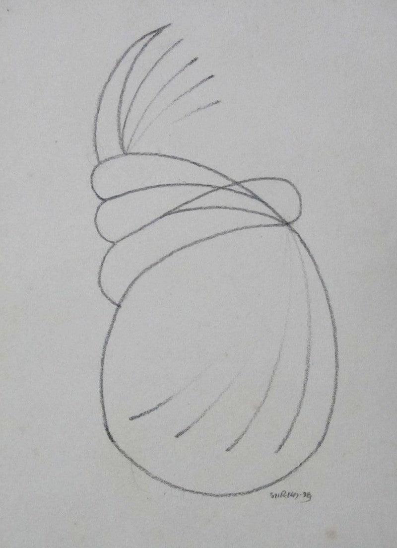 Abstract mixed media drawing titled 'Untitled  109', 13x18 inches, by artist Asif Shaikh on paper