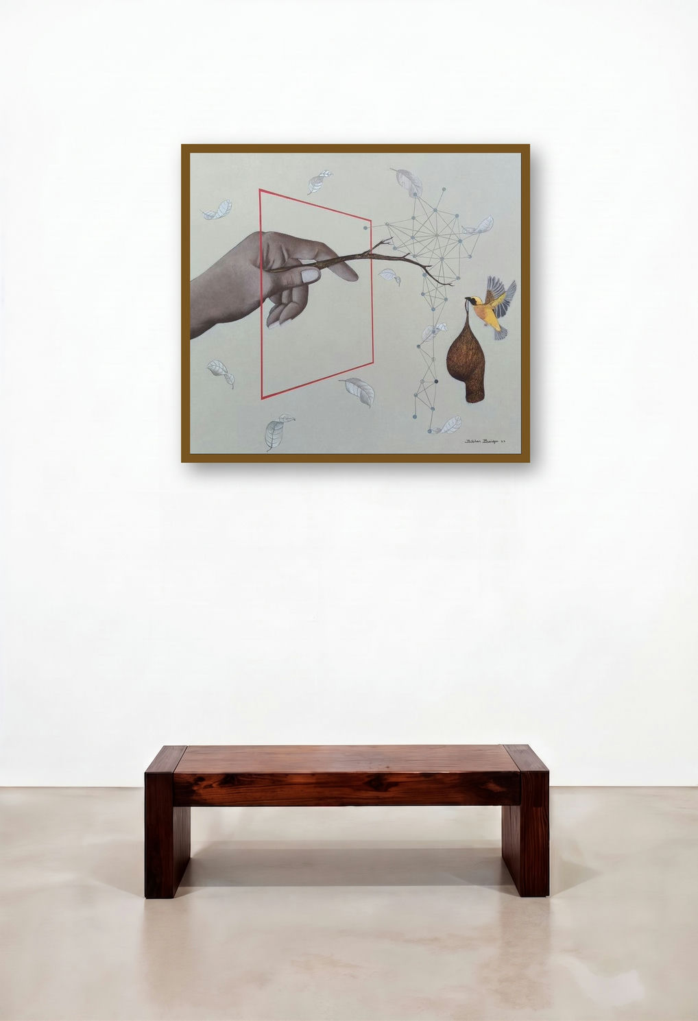 Untitled 11 (Interconnected) by artist Bibhas Baidya displayed in a Contemporary Study