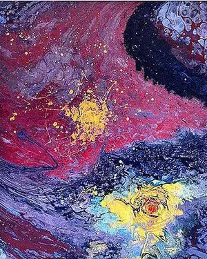 Abstract acrylic painting titled 'Untitled 11', 30x24 inches, by artist Kartikey Sharma on Canvas