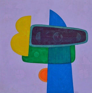 Abstract acrylic painting titled 'Untitled 11', 36x36 inches, by artist Bhushan Vaidhya on Canvas