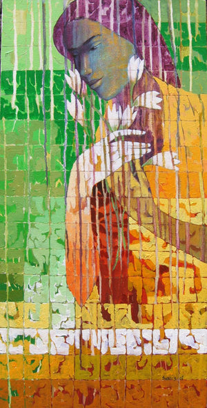 Figurative acrylic painting titled 'Untitled 11', 24x18 inches, by artist Swati Sable on Canvas