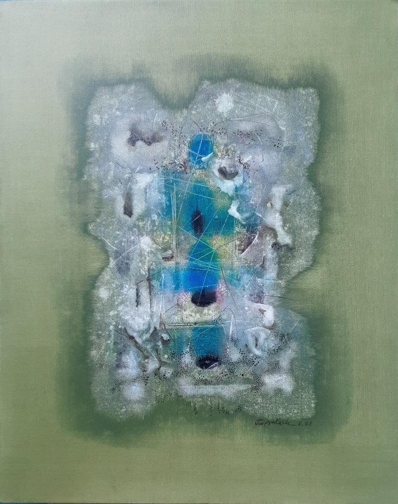 Abstract acrylic painting titled 'Untitled 11', 30x24 inches, by artist Jai Chouhan on Canvas