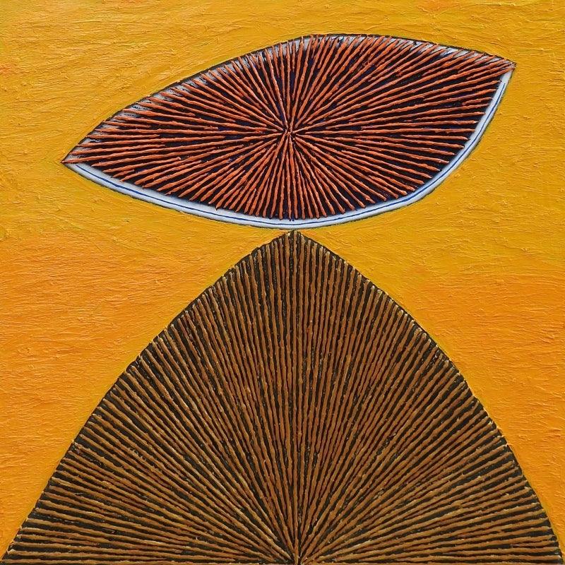 Abstract oil painting titled 'Untitled 113', 36x36 inches, by artist Sandesh Khule on Canvas