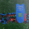 Abstract acrylic painting titled 'Untitled 115', 9x9 inches, by artist Narendra Jatav on Paper
