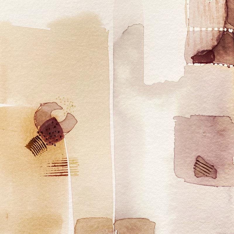 Abstract mixed media painting titled 'Untitled 117', 12x12 inches, by artist Veena Jain on Paper