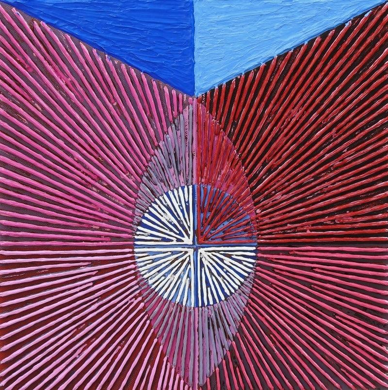 Abstract acrylic painting titled 'Untitled 119', 18x18 inches, by artist Sandesh Khule on Canvas