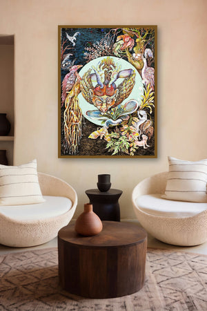 Untitled 12 (Celestial Tapestry**) by artist Gouri Vemula displayed in a Luxury gallery