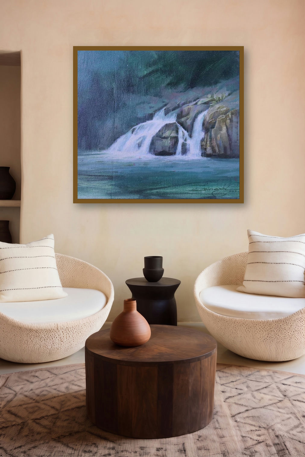 Untitled 12 (Forest Falls) by artist Dinesh Mane displayed in a Contemporary Exhibition gallery