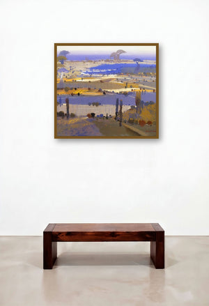 Untitled 12 (Serene Horizon) by artist Hari Dhongade displayed in a Elegant Family Room