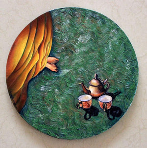 Still-life acrylic painting titled 'Untitled 12', 18x18 inches, by artist Sangeeta Singh on Canvas