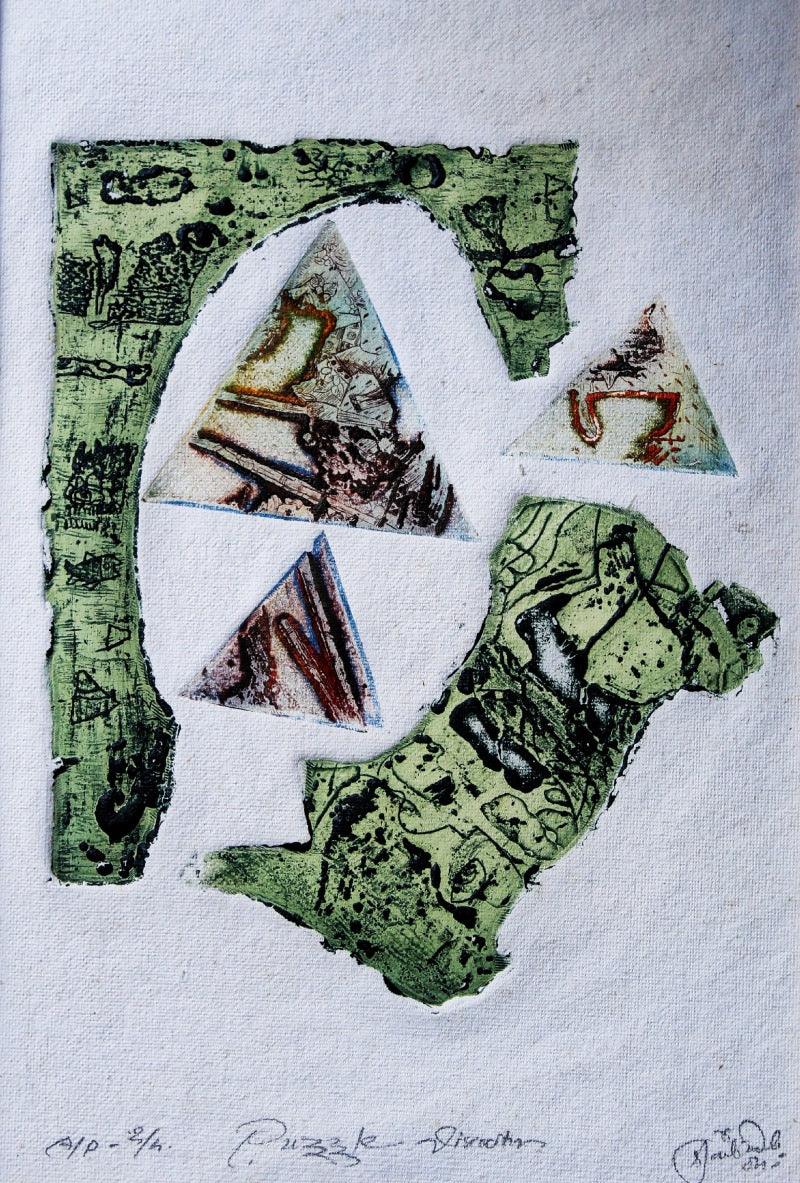 contemporary printmaking titled 'Untitled 12', 18x12 inches, by artist Shilpa Bansod on Paper