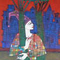 Figurative acrylic painting titled 'Untitled 12', 42x24 inches, by artist Biswajit Mondal on Canvas
