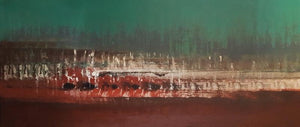 Abstract oil painting titled 'Untitled 12', 30x60 inches, by artist Vipta Kapadia on Canvas