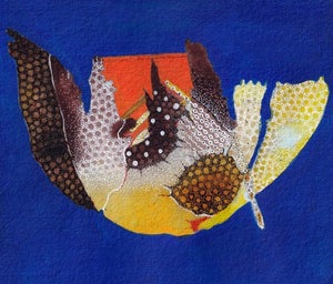 Abstract acrylic ink painting titled 'Untitled 12', 8x9 inches, by artist Huma Khan on Paper