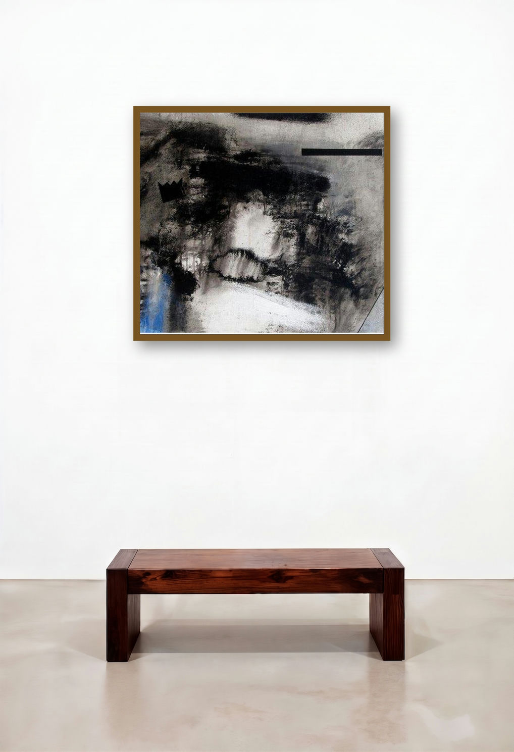 Untitled 12 (Whispers of the Void) by artist Somanth Adamane displayed in a Urban Loft Family Room