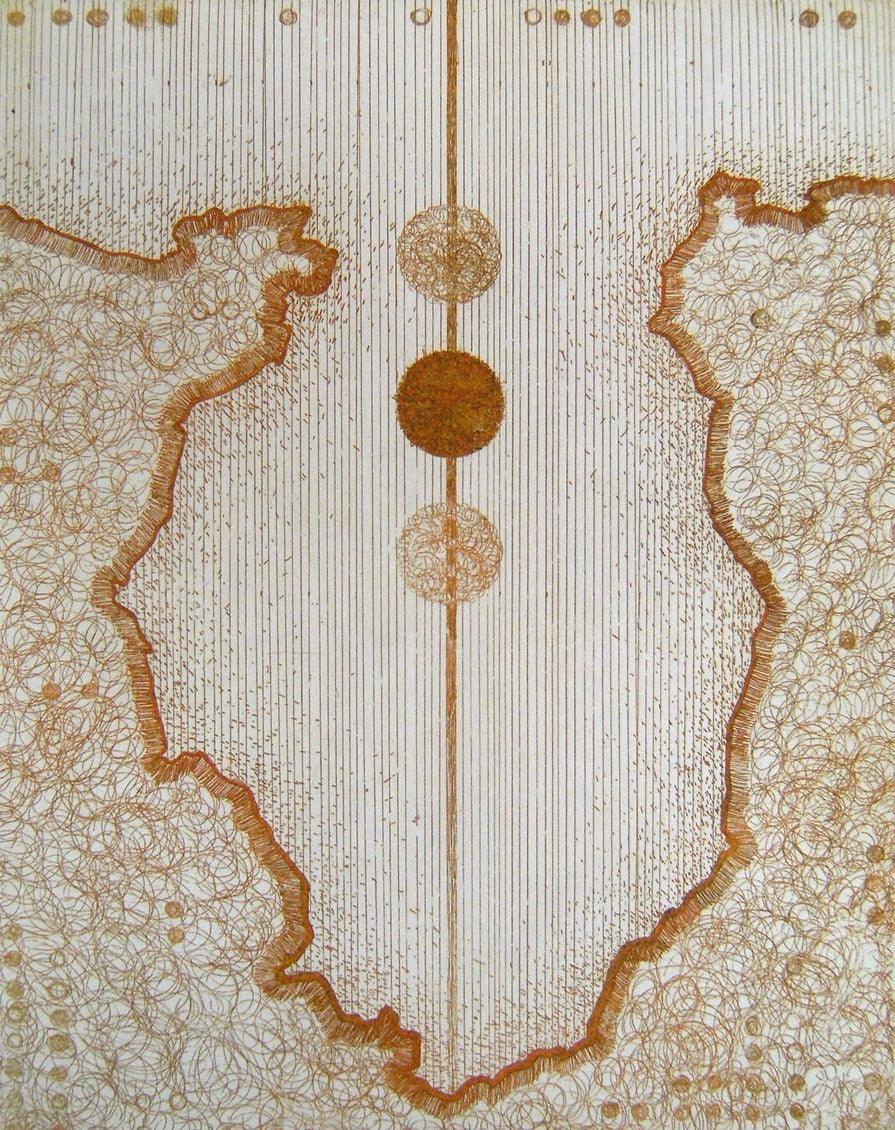 Abstract printmaking titled 'Untitled 12', 10x8 inches, by artist Anamika Kuchan on Paper