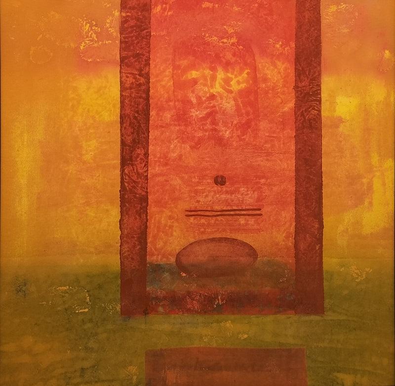 meditation acrylic painting titled 'Untitled 12', 33x33 inches, by artist Biplab Bijoy Dutta on Canvas