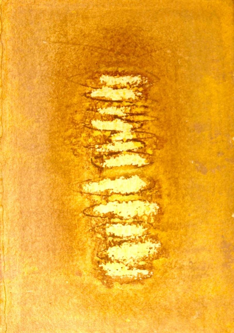 Abstract mixed media painting titled 'Untitled 12', 6x4 inches, by artist Rupesh Pawar on Paper