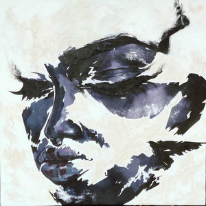 Portrait acrylic painting titled 'Untitled 12', 36x36 inches, by artist Vijay Shelar on Canvas