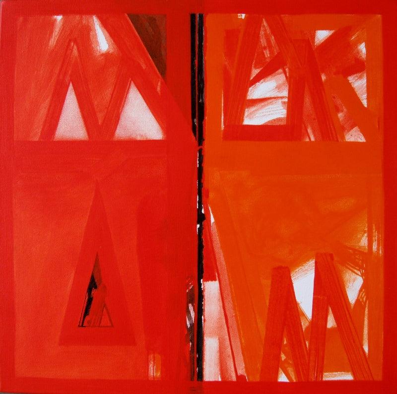 Abstract acrylic painting titled 'Untitled 12', 19x19 inches, by artist Ramesh Anand on Canvas