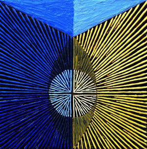 Abstract acrylic painting titled 'Untitled 120', 18x18 inches, by artist Sandesh Khule on Canvas