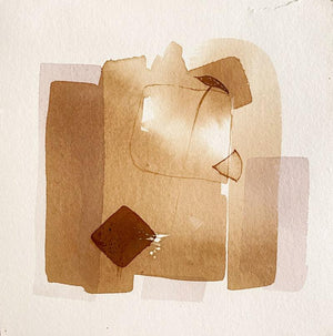 Abstract mixed media painting titled 'Untitled 121', 12x12 inches, by artist Veena Jain on Paper