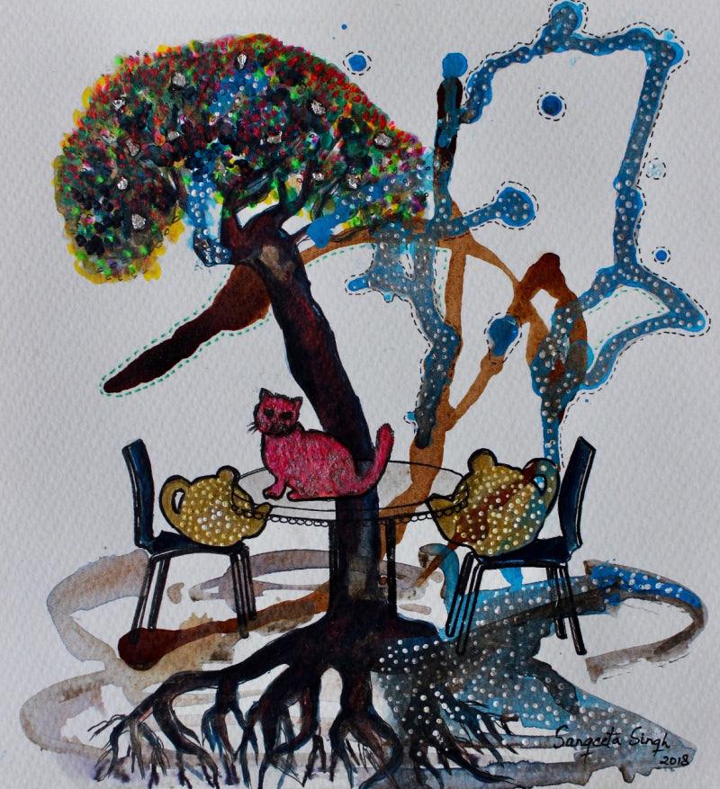 Animals acrylic painting titled 'Untitled 123', 11x10 inches, by artist Sangeeta Singh on Paper