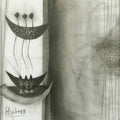 Abstract charcoal drawing titled 'Untitled 128', 14x22 inches, by artist Narendra Jatav on Paper