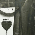 Abstract charcoal drawing titled 'Untitled 129', 14x22 inches, by artist Narendra Jatav on Paper